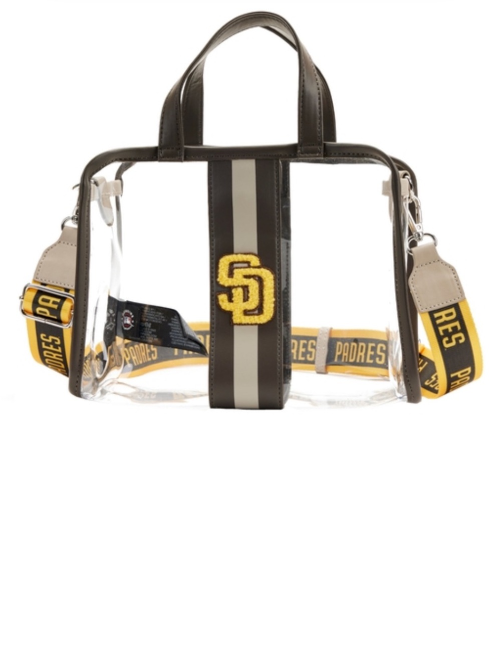 NWT Loungefly MLB SD Padres Clear Tote Crossbody Stadium Bag with Pouch - Picture 3 of 6